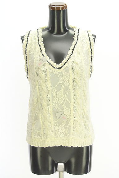 axes femme（アクシーズファム）の古着「フロントレースラメニットベスト（ニット）」大画像４へ