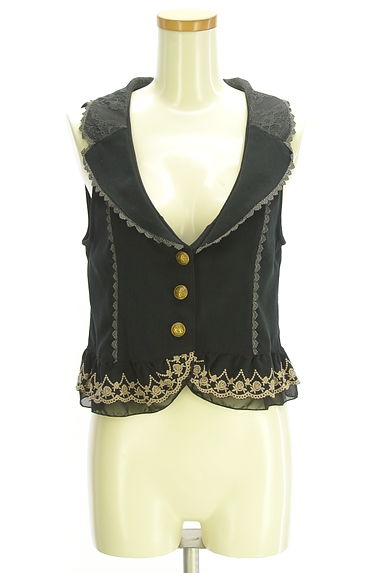 axes femme（アクシーズファム）の古着「刺繍レース付きペプラムベスト（ベスト・ジレ）」大画像１へ