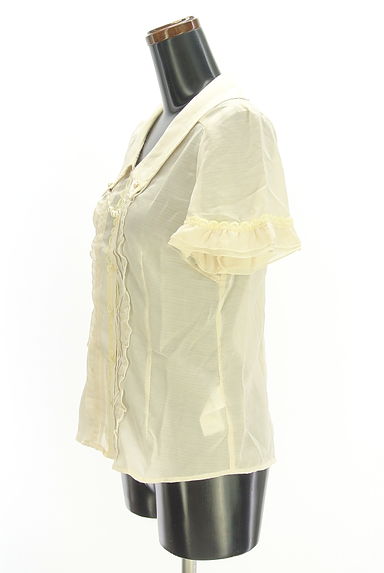 axes femme（アクシーズファム）の古着「パール飾り付きシアーフリルブラウス（ブラウス）」大画像３へ