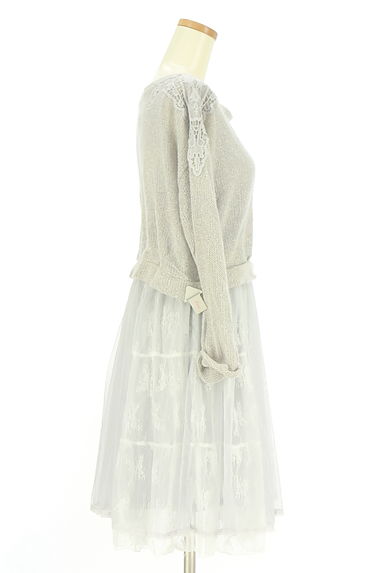 axes femme（アクシーズファム）の古着「ニット×チュールレース 切替ワンピース（ワンピース・チュニック）」大画像４へ