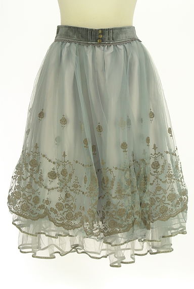 axes femme（アクシーズファム）の古着「フロッキー花柄チュール膝下スカート（スカート）」大画像１へ