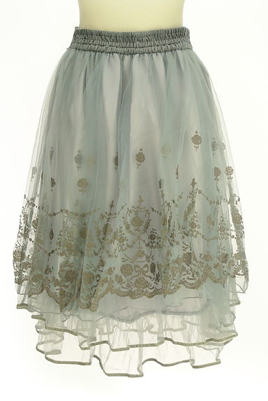 axes femme（アクシーズファム）の古着「フロッキー花柄チュール膝下スカート（スカート）」大画像２へ