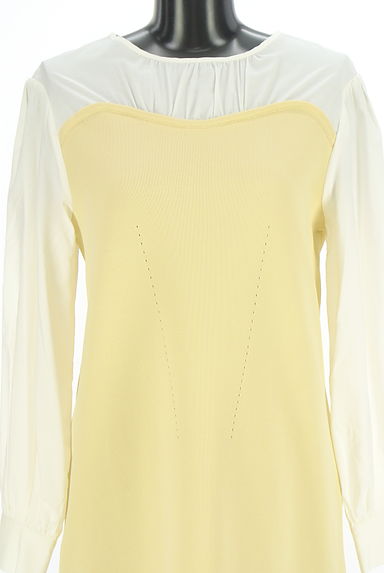 LOUNIE（ルーニィ）の古着「白ブラウス切替ニットワンピース（ワンピース・チュニック）」大画像４へ