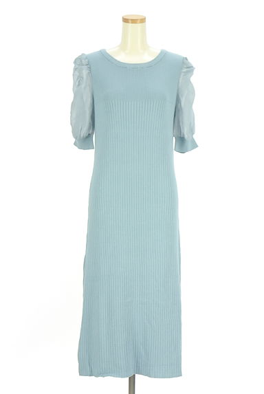 KarL Park Lane（カールパークレーン）の古着「袖シフォン切替ニットワンピース（ワンピース・チュニック）」大画像１へ