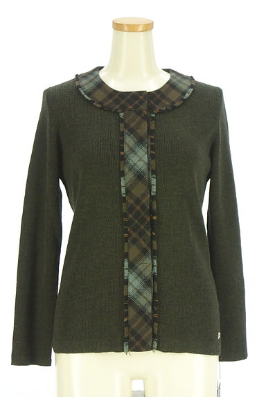 DAKS（ダックス）の古着「チェック柄ウール切替ニットカーディガン（ニット）」大画像１へ