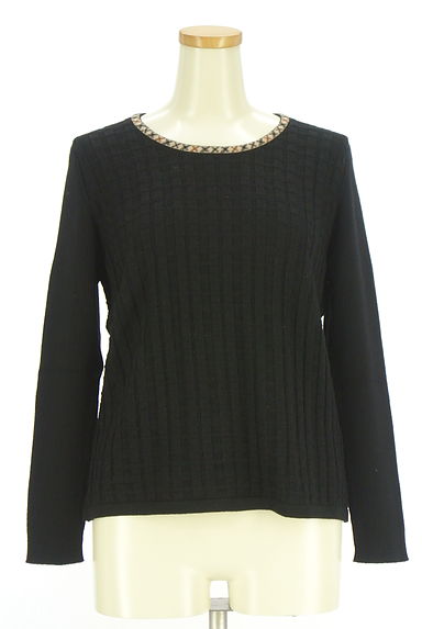 DAKS（ダックス）の古着「格子編み切替ニットトップス（ニット）」大画像１へ