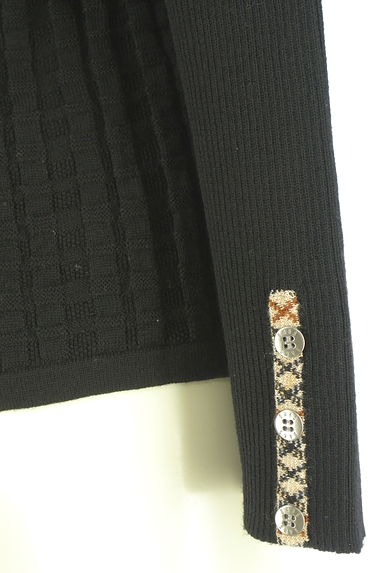 DAKS（ダックス）の古着「格子編み切替ニットトップス（ニット）」大画像４へ