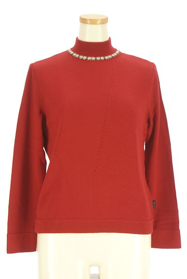 DAKS（ダックス）の古着「チェック柄ライン入りモックネックニットトップス（ニット）」大画像１へ