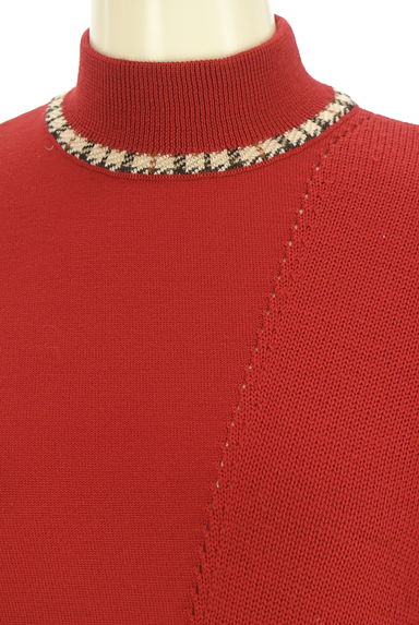 DAKS（ダックス）の古着「チェック柄ライン入りモックネックニットトップス（ニット）」大画像４へ
