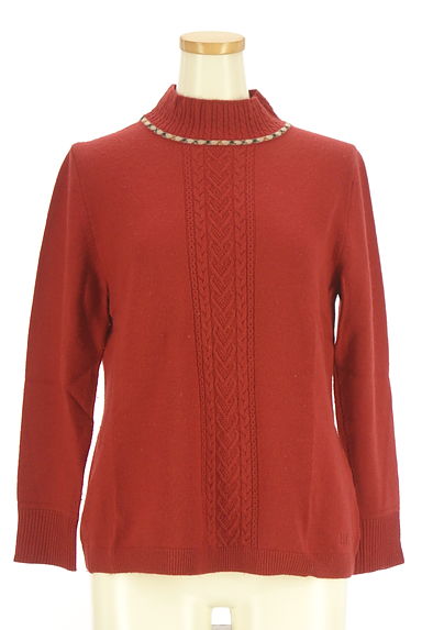 DAKS（ダックス）の古着「チェック柄ライン入りモックネックニットトップス（ニット）」大画像１へ