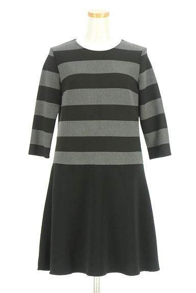 INDIVI（インディヴィ）の古着「ボーダー柄切替ワンピース（ワンピース・チュニック）」大画像１へ