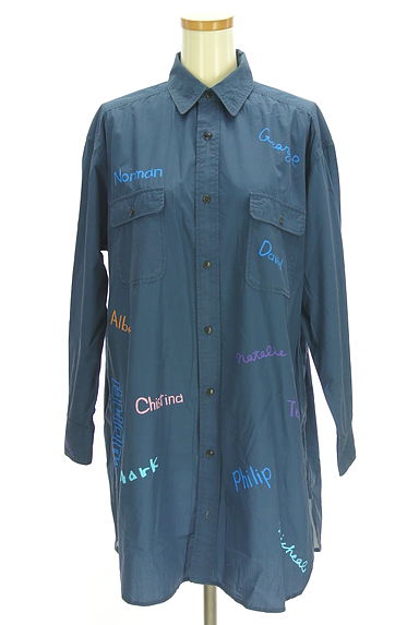 BEAMS Women's（ビームス　ウーマン）の古着「EXCLUSIVE FABRIC BEAMS BOY ロゴシャツワンピ（ワンピース・チュニック）」大画像１へ