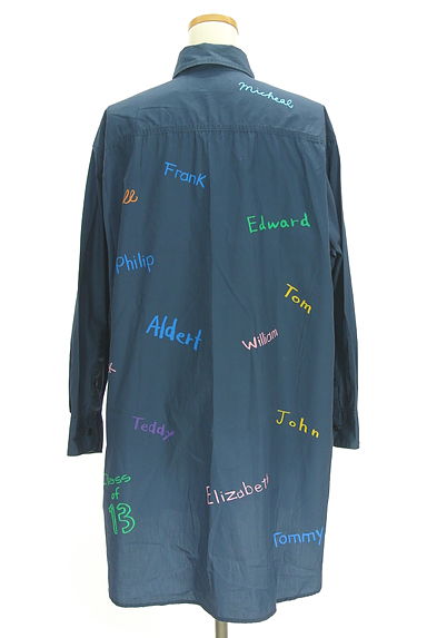 BEAMS Women's（ビームス　ウーマン）の古着「EXCLUSIVE FABRIC BEAMS BOY ロゴシャツワンピ（ワンピース・チュニック）」大画像２へ