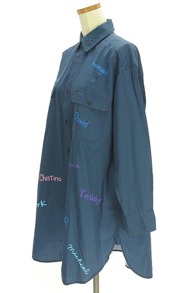 BEAMS Women's（ビームス　ウーマン）の古着「EXCLUSIVE FABRIC BEAMS BOY ロゴシャツワンピ（ワンピース・チュニック）」大画像３へ