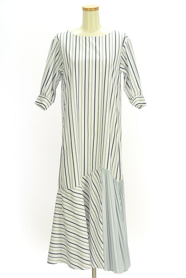 ELENDEEK（エレンディーク）の古着「ニットベスト+ストライプロングワンピ（ツーピース（ジャケット＋ワンピース））」大画像４へ