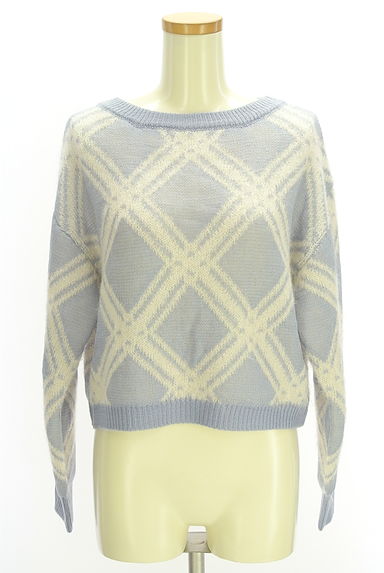PROPORTION BODY DRESSING（プロポーションボディドレッシング）の古着「a/mie チェック柄ニットトップス（ニット）」大画像１へ