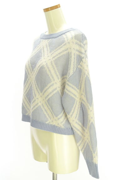 PROPORTION BODY DRESSING（プロポーションボディドレッシング）の古着「a/mie チェック柄ニットトップス（ニット）」大画像３へ