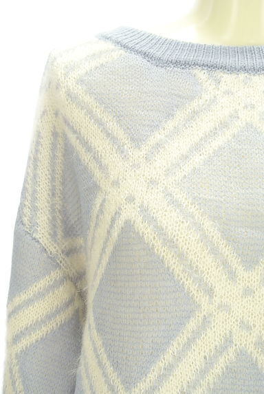 PROPORTION BODY DRESSING（プロポーションボディドレッシング）の古着「a/mie チェック柄ニットトップス（ニット）」大画像４へ