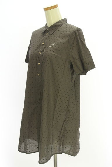 drug store's（ドラッグストアーズ）の古着「フロッキードット柄半そでシャツ（カットソー・プルオーバー）」大画像３へ