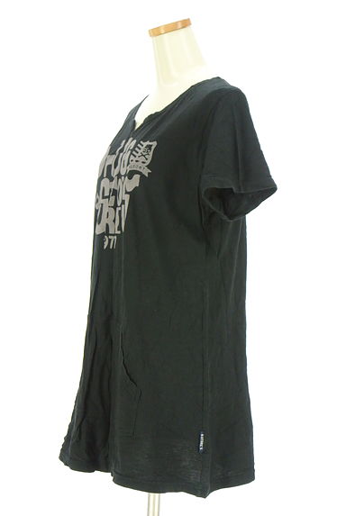 drug store's（ドラッグストアーズ）の古着「フロッキープリントTシャツチュニック（Ｔシャツ）」大画像３へ