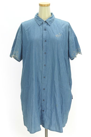 drug store's（ドラッグストアーズ）の古着「刺しゅう入りデニムチュニックブラウス（ワンピース・チュニック）」大画像１へ