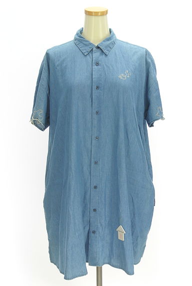 drug store's（ドラッグストアーズ）の古着「刺しゅう入りデニムチュニックブラウス（ワンピース・チュニック）」大画像４へ