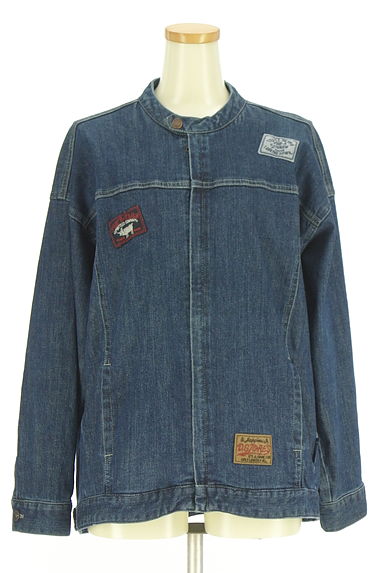 drug store's（ドラッグストアーズ）の古着「バックロゴノーカラーデニムジャケット（ブルゾン・スタジャン）」大画像１へ