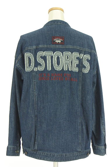 drug store's（ドラッグストアーズ）の古着「バックロゴノーカラーデニムジャケット（ブルゾン・スタジャン）」大画像２へ