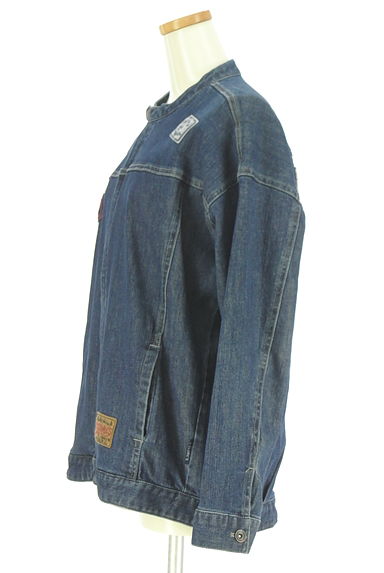 drug store's（ドラッグストアーズ）の古着「バックロゴノーカラーデニムジャケット（ブルゾン・スタジャン）」大画像３へ