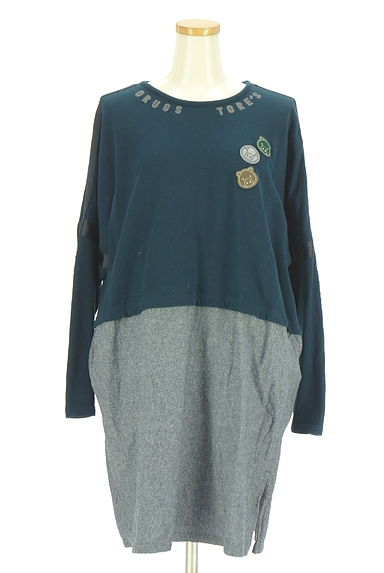 drug store's（ドラッグストアーズ）の古着「異素材切替膝丈ワンピース（ワンピース・チュニック）」大画像１へ