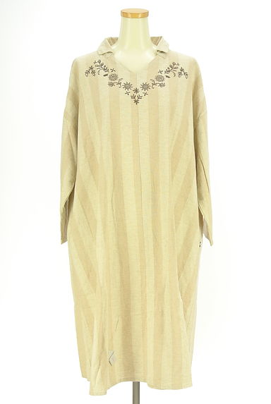 drug store's（ドラッグストアーズ）の古着「刺繍入りスキッパー綿麻ワンピース（ワンピース・チュニック）」大画像４へ