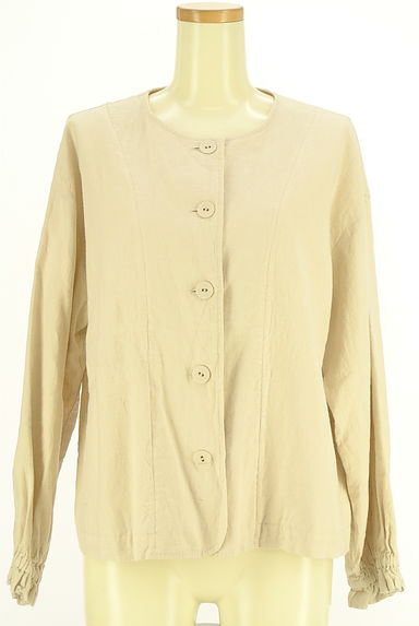 Samansa Mos2（サマンサモスモス）の古着「ノーカラーリネンジャケット（ジャケット）」大画像１へ