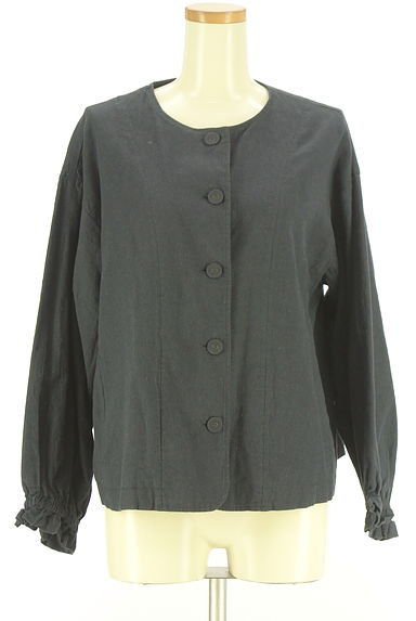 Samansa Mos2（サマンサモスモス）の古着「ボリューム袖綿麻ノーカラージャケット（ジャケット）」大画像１へ