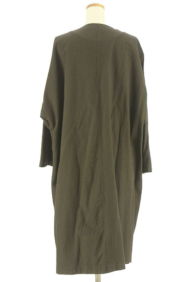 Samansa Mos2（サマンサモスモス）の古着「ギンガムチェック柄ノーカラーロングコート（コート）」大画像２へ