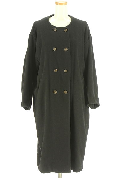 Samansa Mos2（サマンサモスモス）の古着「ノーカラーウール混ロングコート（コート）」大画像１へ