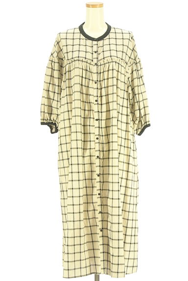 Samansa Mos2（サマンサモスモス）の古着「チェック柄ロングシャツワンピース（ワンピース・チュニック）」大画像１へ