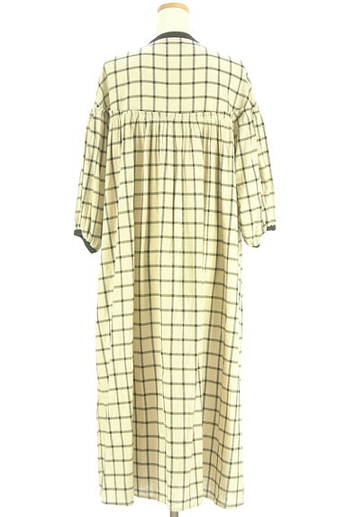Samansa Mos2（サマンサモスモス）の古着「チェック柄ロングシャツワンピース（ワンピース・チュニック）」大画像２へ