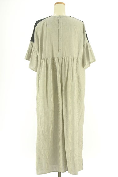 Samansa Mos2（サマンサモスモス）の古着「レースヨークストライプロングワンピース（ワンピース・チュニック）」大画像２へ