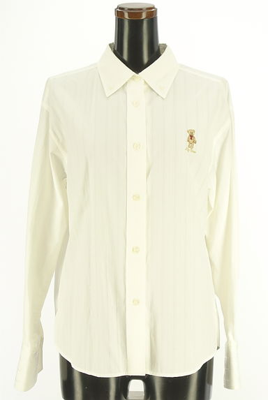 Lily Brown（リリーブラウン）の古着「ベア刺繍入りストライプドビーシャツ（ブラウス）」大画像１へ