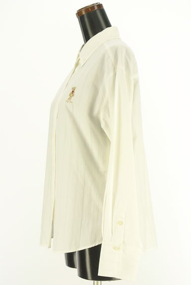 Lily Brown（リリーブラウン）の古着「ベア刺繍入りストライプドビーシャツ（ブラウス）」大画像３へ