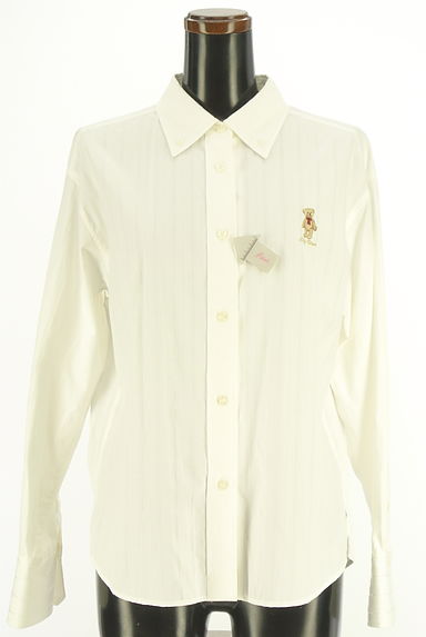 Lily Brown（リリーブラウン）の古着「ベア刺繍入りストライプドビーシャツ（ブラウス）」大画像４へ