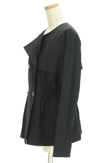 LAUTREAMONT（ロートレアモン）の古着「ドロストペプラムノーカラートレンチコート（コート）」大画像３へ