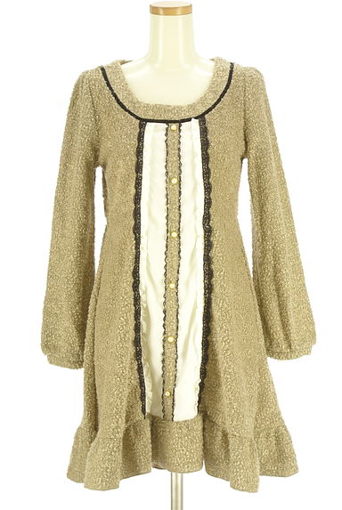 axes femme（アクシーズファム）の古着「フロントシフォン切替ニットワンピース（ワンピース・チュニック）」大画像１へ