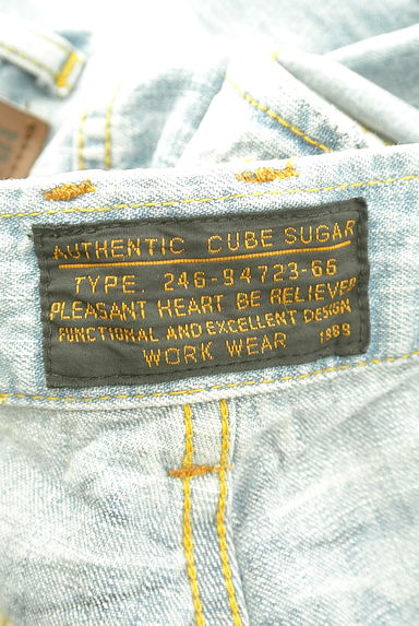CUBE SUGAR（キューブシュガー）の古着「ダメージ加工ストレートデニム（デニムパンツ）」大画像６へ