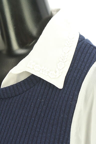 axes femme（アクシーズファム）の古着「レイヤード風ニット×シフォントップス（カットソー・プルオーバー）」大画像５へ