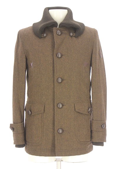 BURBERRY BLACK LABEL（バーバリーブラックレーベル）の古着「中綿入りヘリンボーンウールコート（コート）」大画像１へ