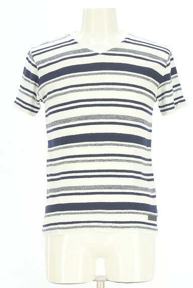BLACK LABEL CRESTBRIDGE（ブラックレーベル・クレストブリッジ）の古着「マルチボーダーパイルTシャツ（Ｔシャツ）」大画像１へ