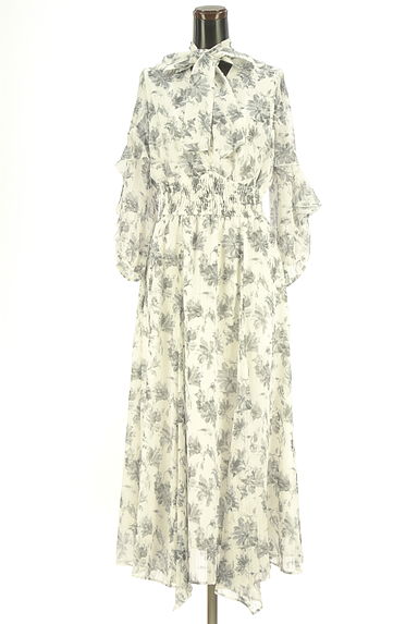 Apuweiser riche（アプワイザーリッシェ）の古着「タイ付き花柄シフォンロングワンピース（ワンピース・チュニック）」大画像１へ