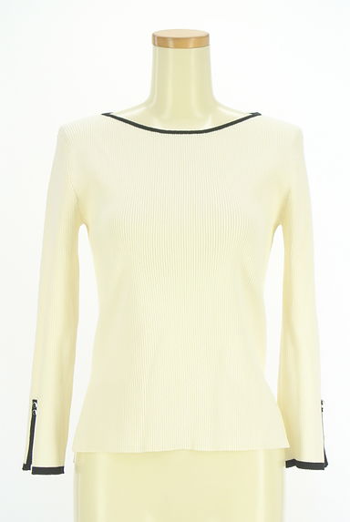 JUSGLITTY（ジャスグリッティー）の古着「バイカラーボートネックリブニット（ニット）」大画像１へ