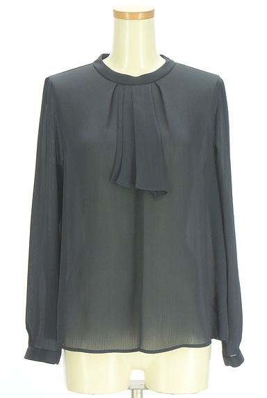 NATURAL BEAUTY BASIC（ナチュラルビューティベーシック）の古着「タックタイ入りピンドット柄シフォンカットソー（カットソー・プルオーバー）」大画像１へ